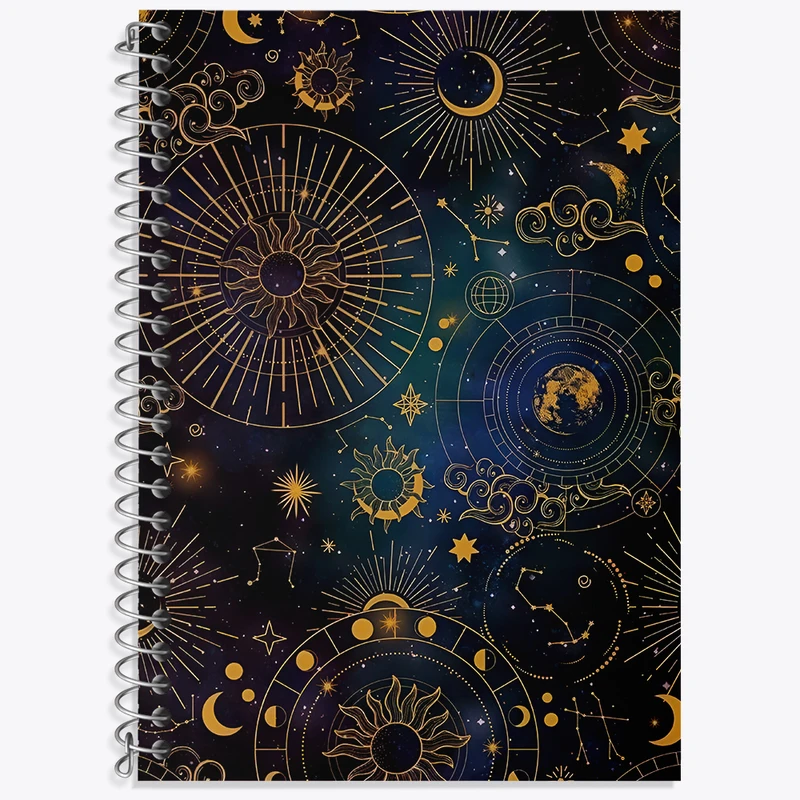 دفتر زبان 50 برگ خندالو مدل سه خط طرح کهکشان کد N5614