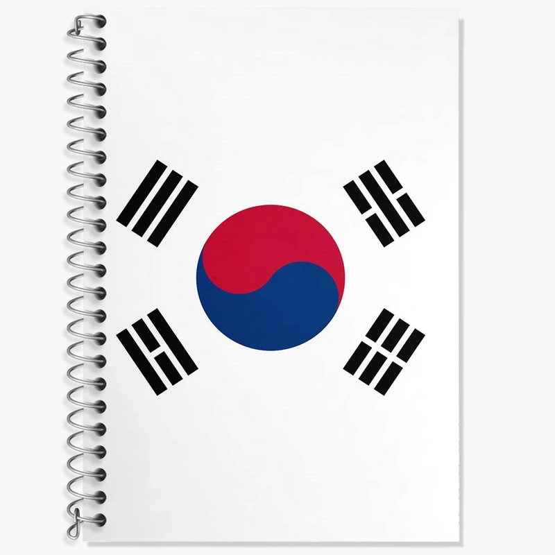 دفتر زبان 50 برگ خندالو مدل دو خط طرح پرچم کره جنوبی کد 20553