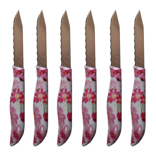 کارد میوه خوری طرح گلدار مدل 1005 بسته 6 عددی