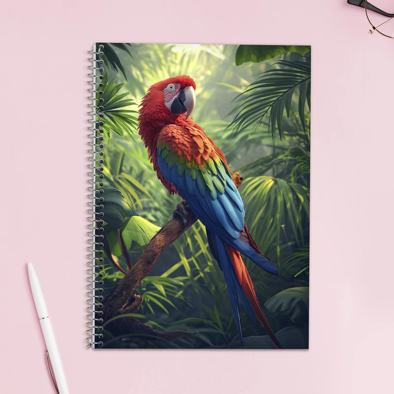 دفتر زبان 50 برگ مدوپد مدل دو خط طرح جوجه کد DF14671