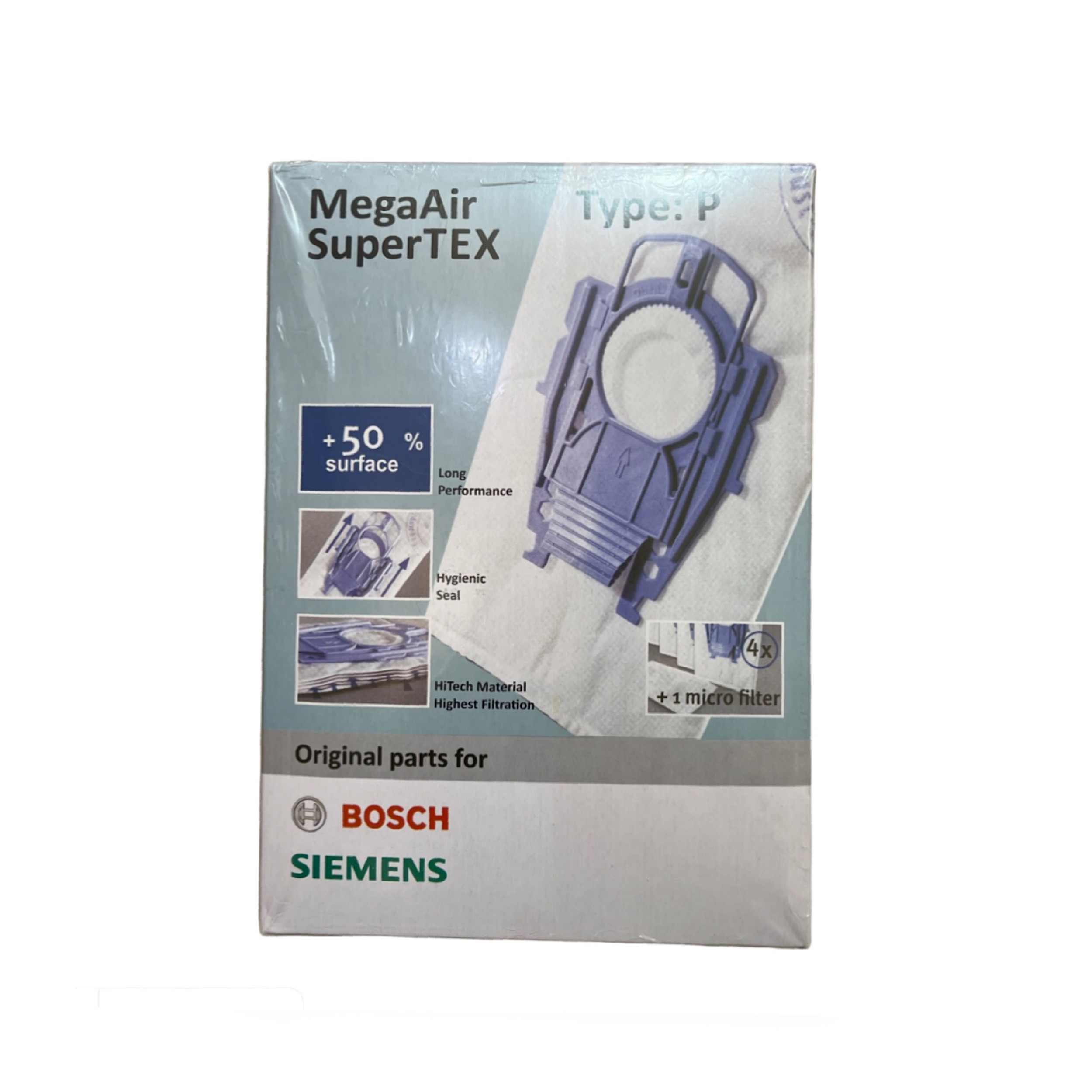 كيسه جاروبرقی مدل BBZ41FP سه بسته 4 عددى مناسب براى جاروبرقى بوش و زيمنس نوع P