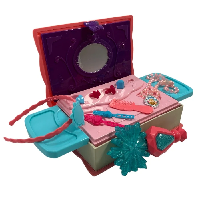 ست اسباب بازی لوازم آرایشی مدل میز آرایش طرح جعبه جواهرات مجموعه 20 عددی