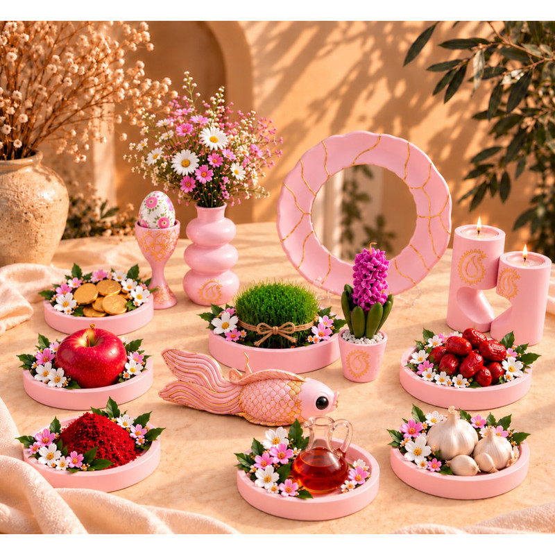 ست هفت سین طرح ترمه مجموعه 14 عددی