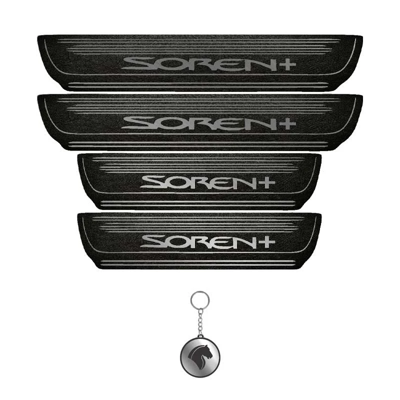 برچسب پارکابی خودرو لندمون کد LMm009 MS مناسب برای سورن پلاس مجموعه 4 عددی به همراه جا کلیدی