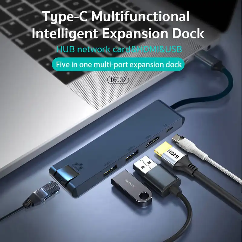 هاب 5 پورت USB-C کوتتسی مدل 16002