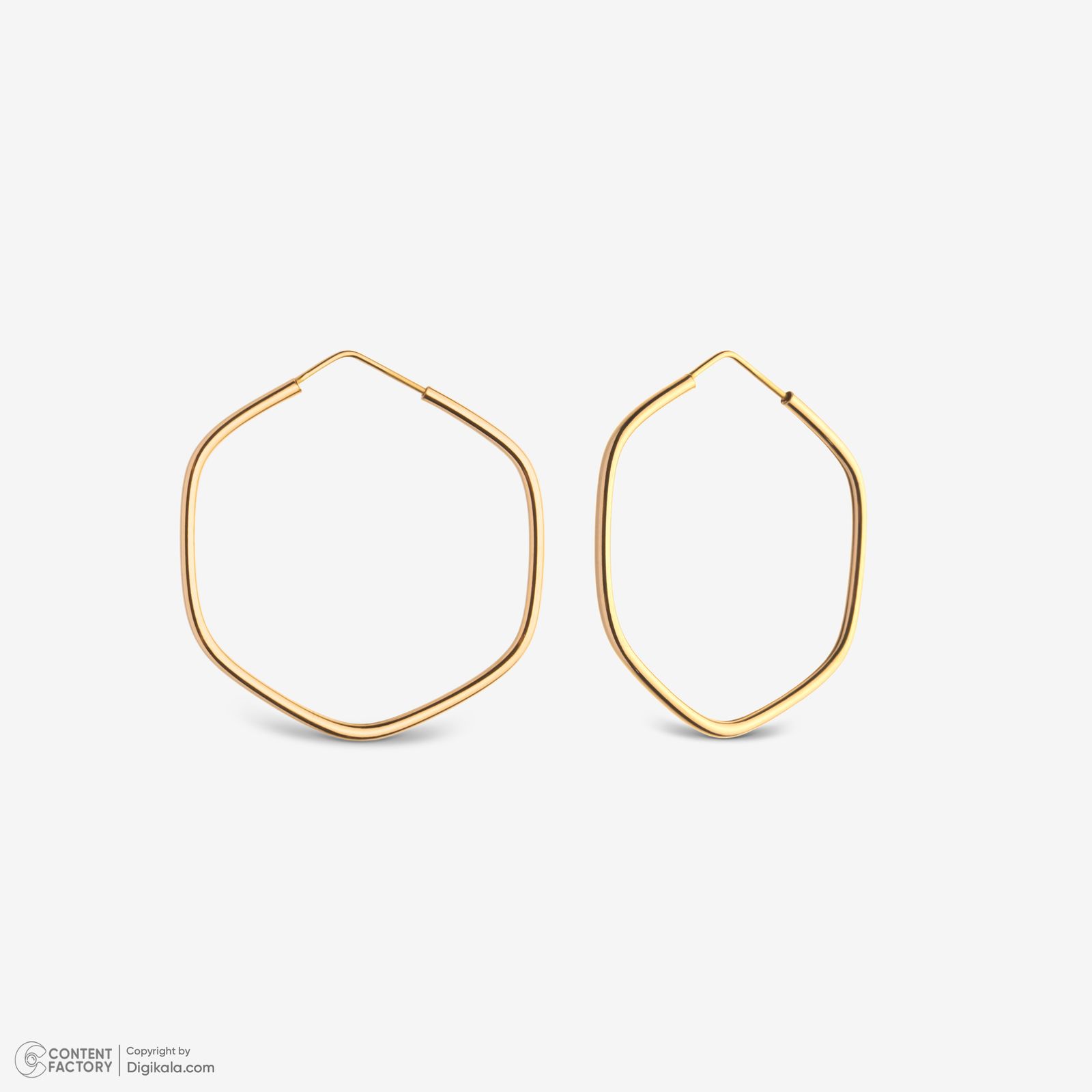 گوشواره حلقه‌ای طلا 18 عیار زنانه گلدم مدل 2E245008 -  - 2