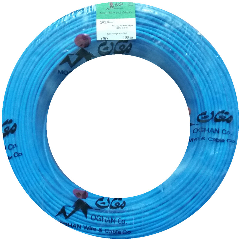 سیم برق افشان 1 در 1.5 سیم و کابل مغان مدل Pure 99.99 Blue