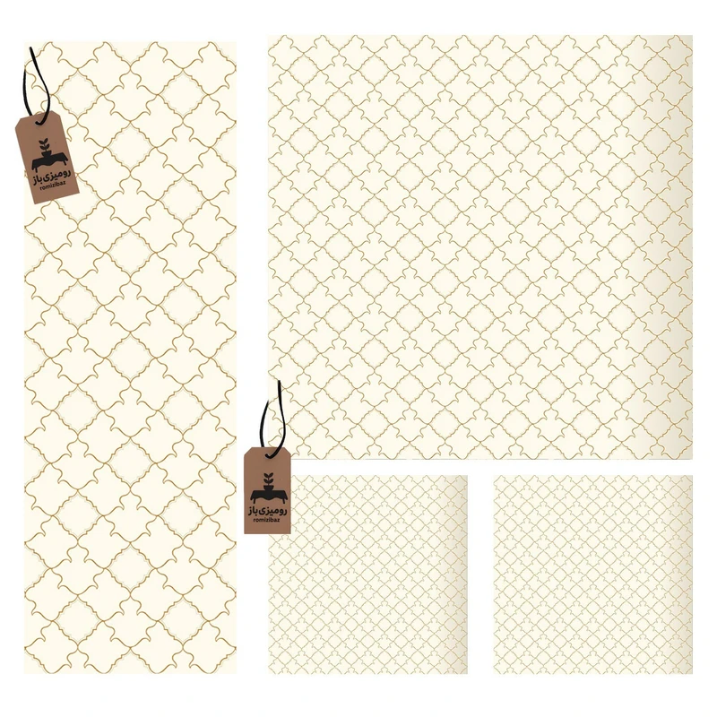 ست رومیزی 4 تیکه رومیزی باز مدل انتزاعی کد 11057