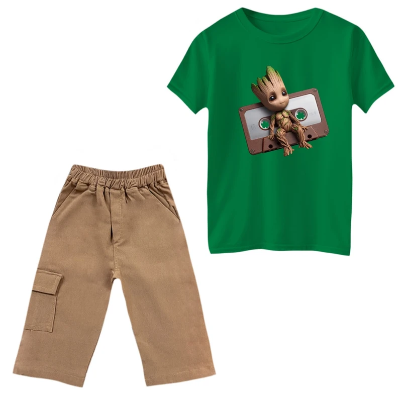 ست تی‌شرت و شلوارک پسرانه مدل گروت کد 5