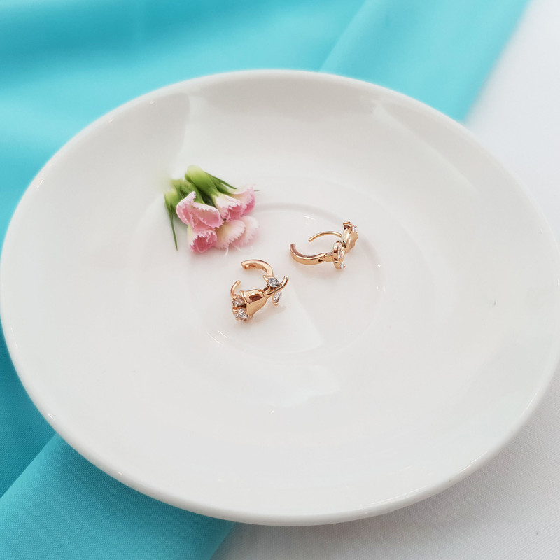 گوشواره زنانه ژوپینگ مدل گل رز نگینی کد TE-21 گوشواره زنانه ژوپینگ مدل گل رز نگینی کد TE-21