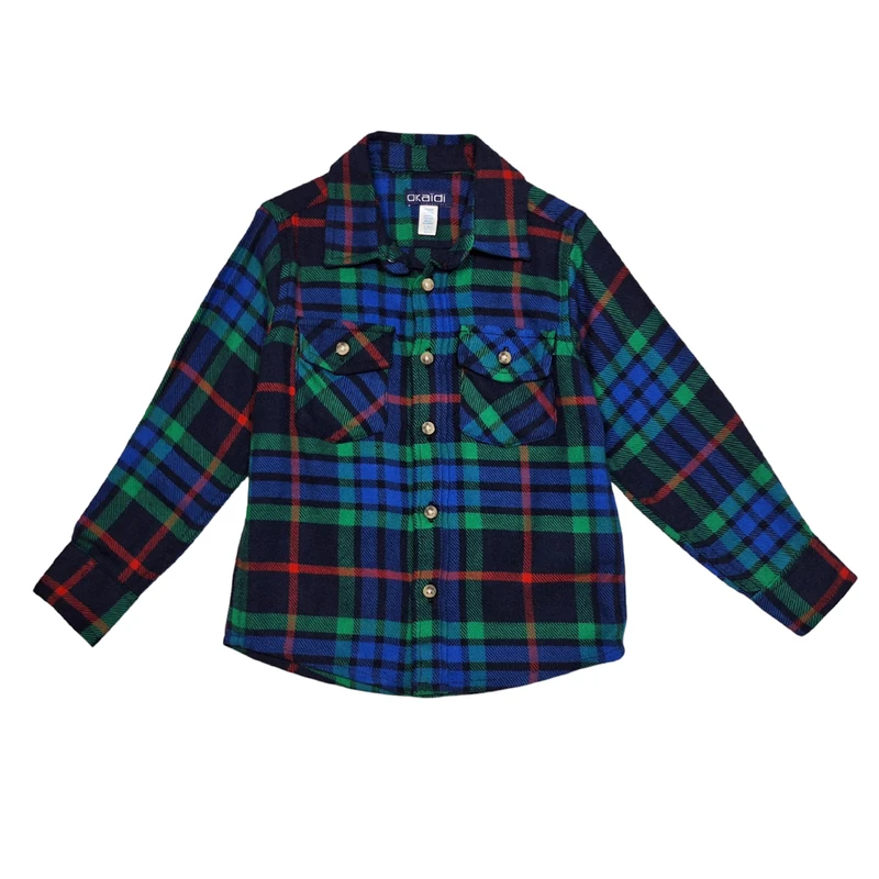 پیراهن آستین بلند یقه برگردان پسرانه اوکایدی مدل 6212