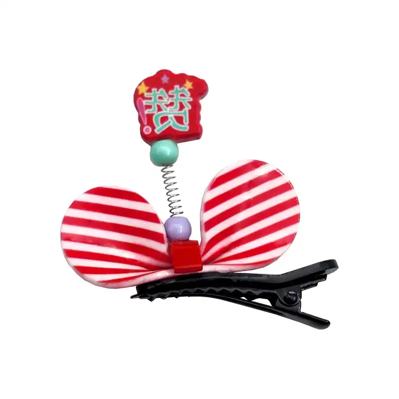 گیره مو دخترانه مدل پاپیون طرح راه راه کد SNG274