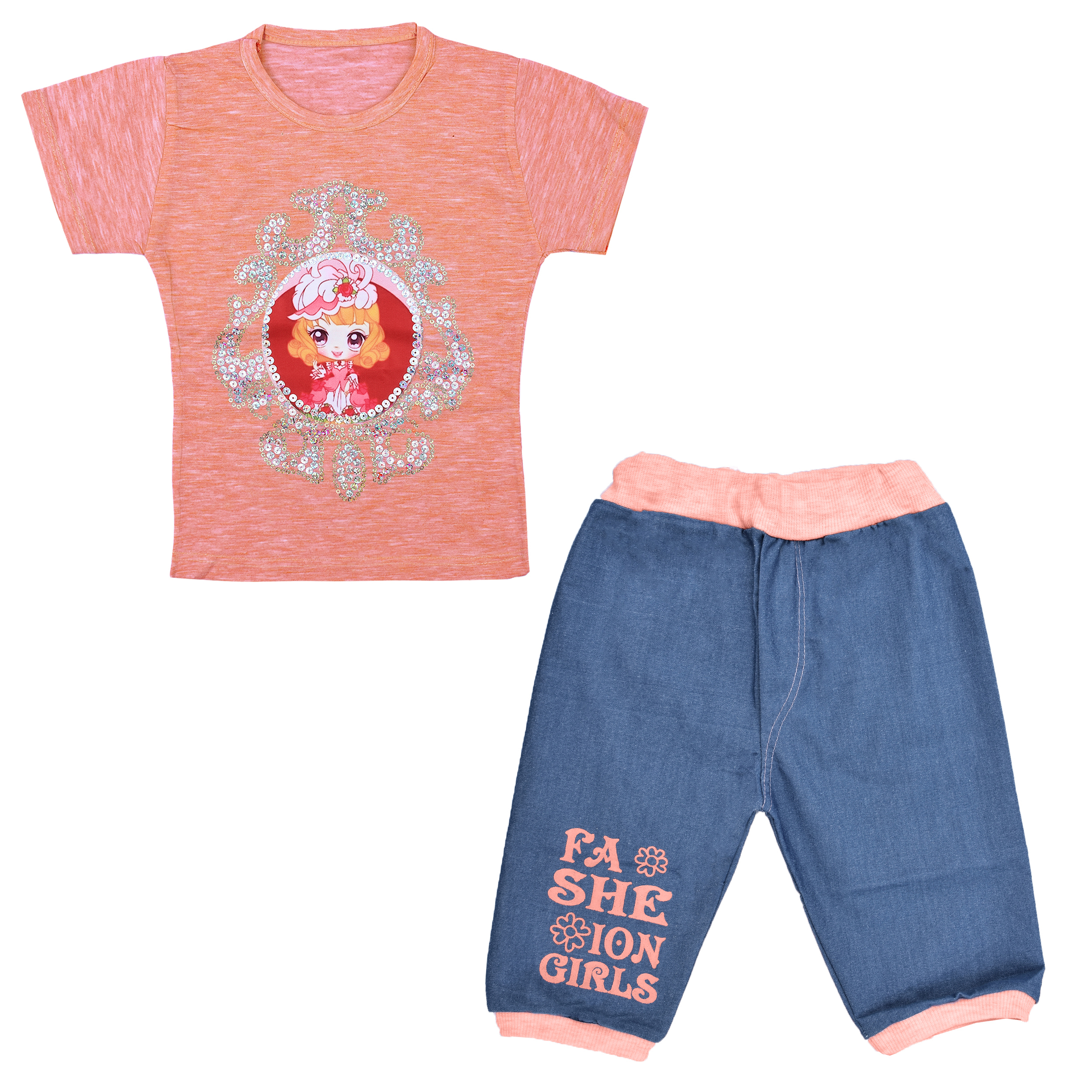 ست تی شرت و شلوارک نوزادی کد 2024GOAB