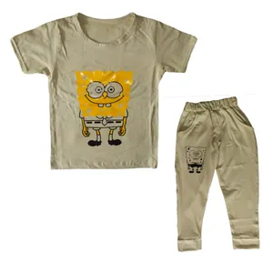 ست تی شرت و شلوار بچگانه طرح باب اسفنجی مدل N28
