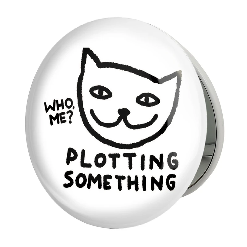 آینه جیبی خندالو طرح گربه مشکوک مدل تاشو کد 29284