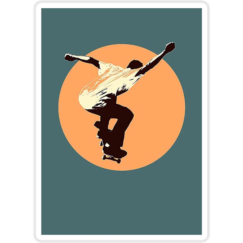 استیکر لپ تاپ طرح Skateboarder Orange Sun کد ST1651