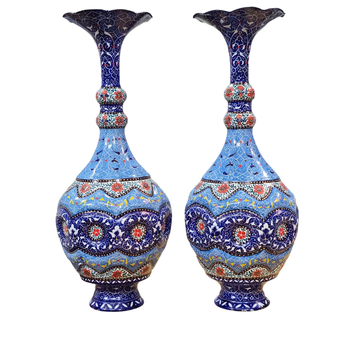 گلدان میناکاری مسی میناسرای نیکنامی کد 32 بسته 2 عددی