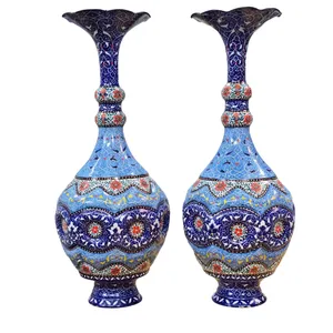 گلدان میناکاری مسی میناسرای نیکنامی کد 32 بسته 2 عددی