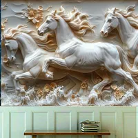 کاغذ دیواری طرح اسب خروشان مدل مجسمه کد FK532