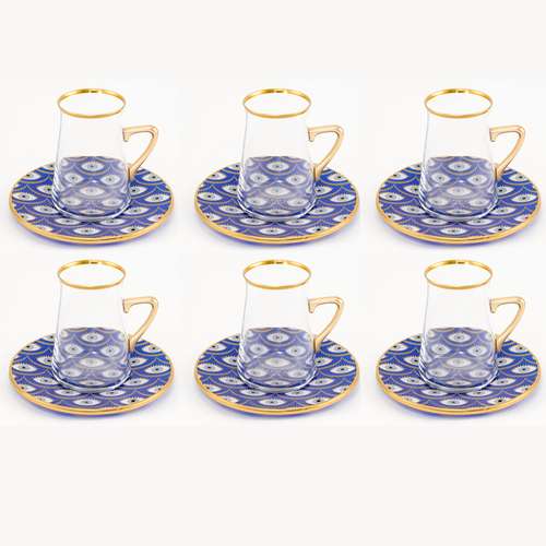سرویس چای خوری 12 پارچه گلور طرح چشم نظر