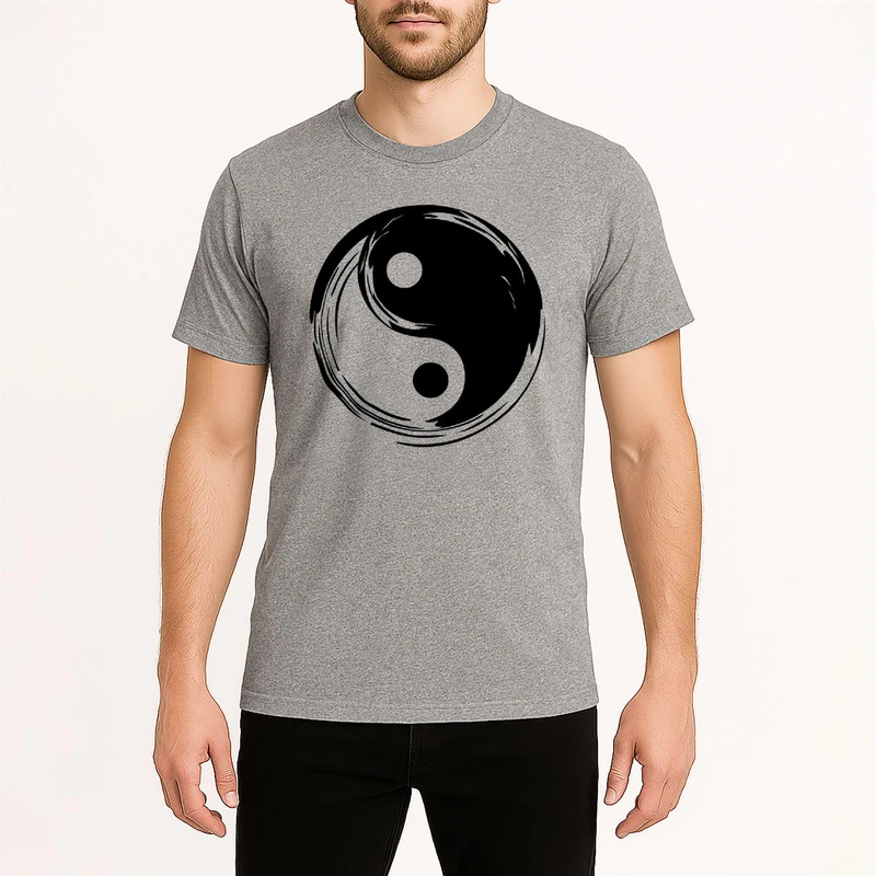 تیشرت آستین کوتاه مردانه مدل یین یانگ W820