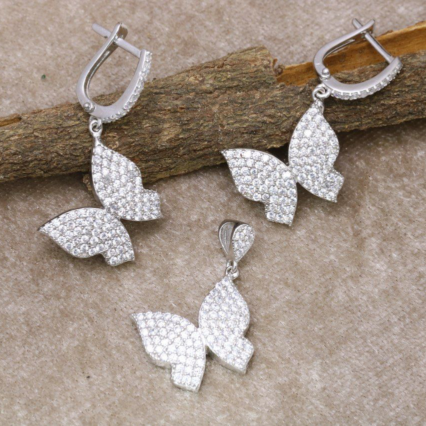 نیم ست نقره زنانه مدل AVN_N104