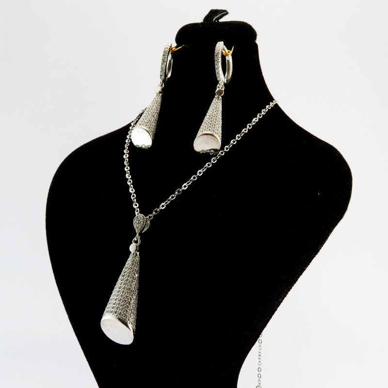 نیم ست نقره زنانه کد AV074