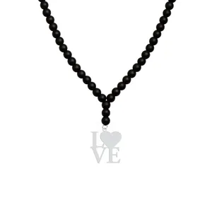 گردنبند نقره زنانه هایکا مدل Love و قلب n.ha1 - 401