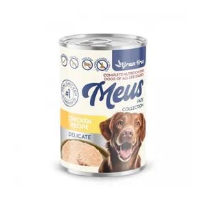 کنسرو غذای سگ مئوس مدل دستگاه گوارش و پوست حساس با طعم گوشت گاو وزن 400 گرم