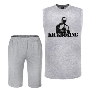 ست تاپ و شلوارک مردانه مدل بوکس کد B12 رنگ طوسی