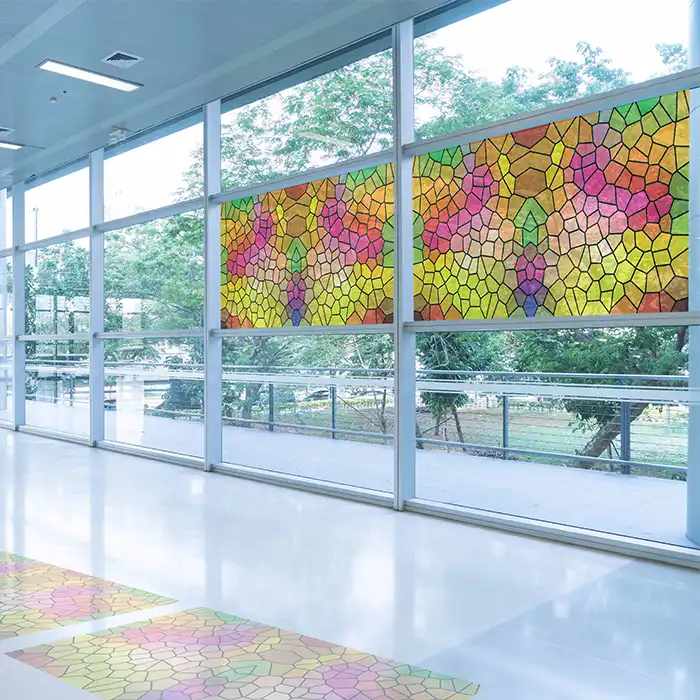 استیکر شیشه راتیانا مدل رنگارنک کد 12