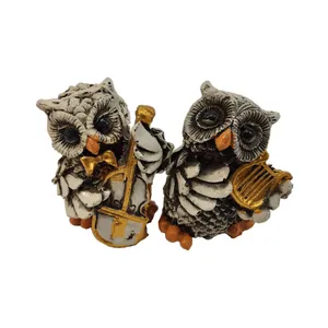 مجسمه مدل جغد نوازنده کد 911 مجموعه 2 عددی