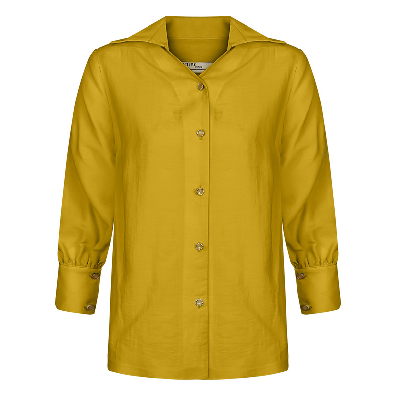 شومیز آستین بلند زنانه مدل ZREW33 رنگ زرد