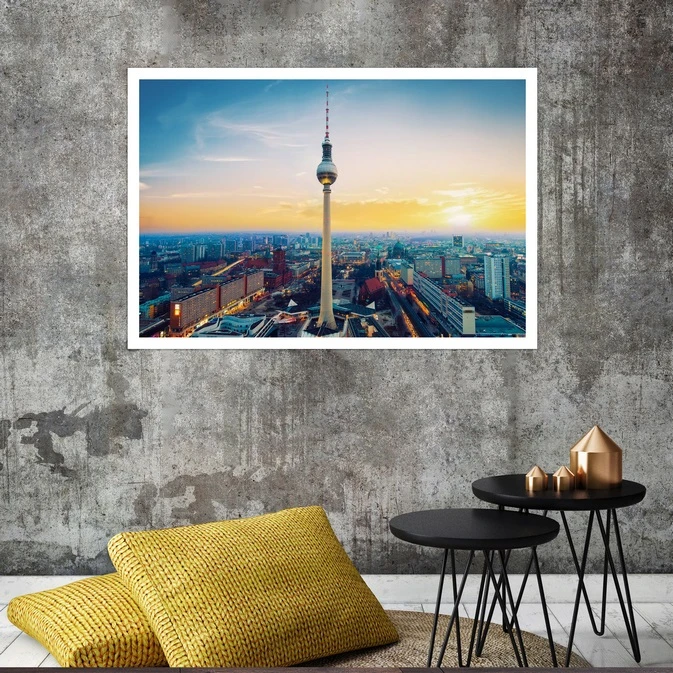 تابلو بکلیت طرح منظره برج برلین مدل قاب شاسی W-s8040