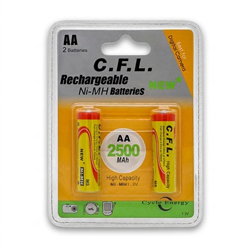 باتری قلمی قابل شارژ سی اف ال مدل 2500mah بسته دو عدد