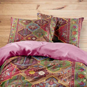 سرویس روتختی مدوپد طرح قالیچه بیجار مدرن خشتی مدل C-bijar-M25 یک نفره 4 تکه