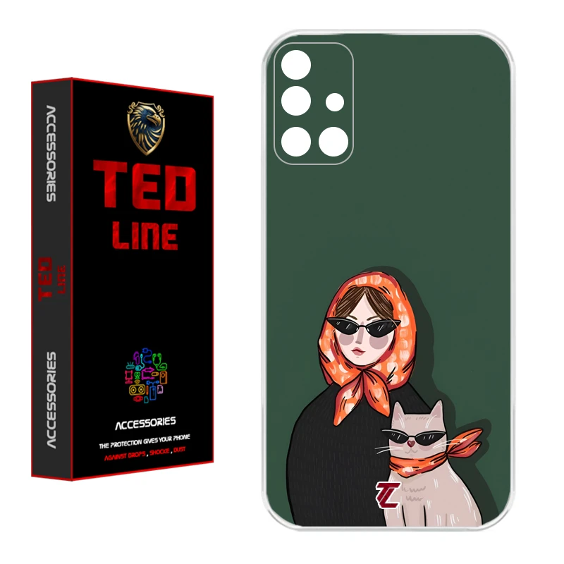 کاور تدلاین طرح دختر و گربه کد 1143 مناسب برای گوشی موبایل سامسونگ Galaxy A51