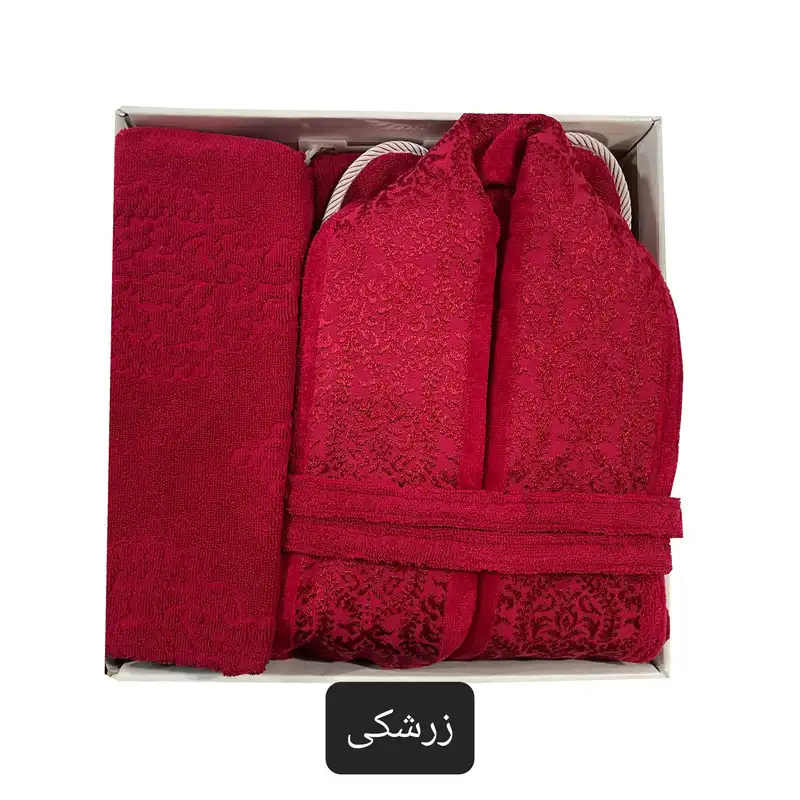 سرویس حوله پالتویی ۴ تکه هنرمند مدل mia سایز ۱۲۵