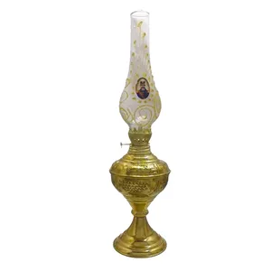 چراغ گردسوز برنجی مدل قلم کاری کد S-4196