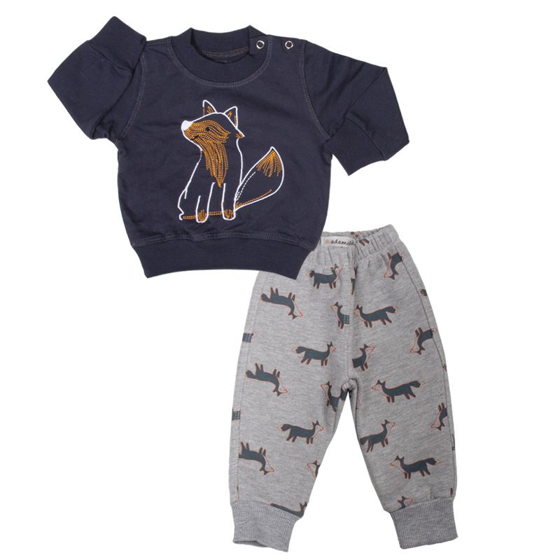 ست سویشرت و شلوار نوزادی آدمک مدل روباه کد 110013 - - 9