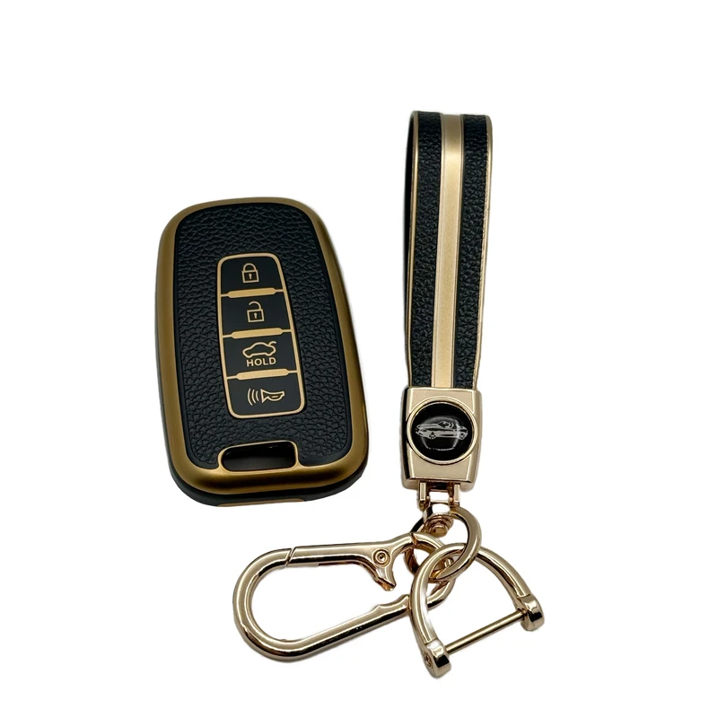 کاور ریموت و سوئیچ خودرو ژیلو مدل ZH44 طرح چرم مناسب برای کیا سراتو به همراه جاسوئیچی