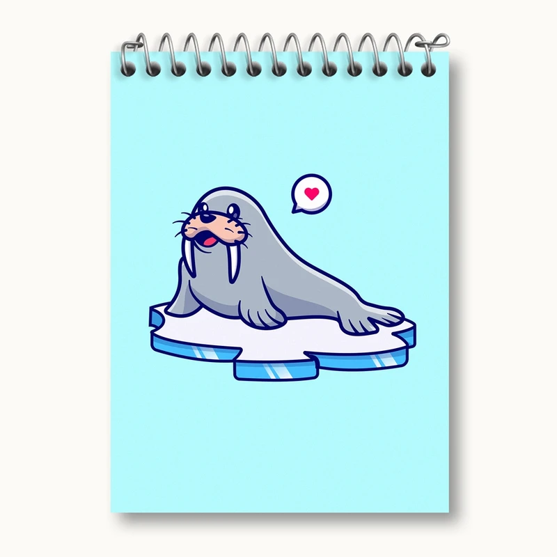 دفتر یادداشت 50 برگ خندالو مدل حیوانات بامزه شیر دریایی کد 29689