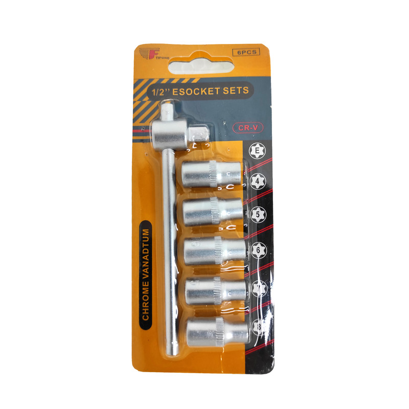 مجموعه 6 عددی آچار بکس ستاره ای مدل F سایز 1/4 اینچ