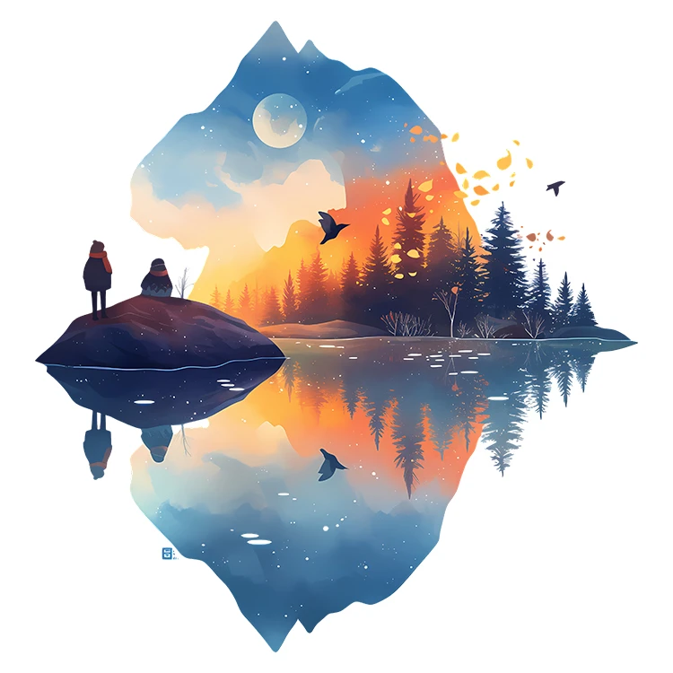 استیکر پارچه و لباس پاد آفرین مدل منظره کد S5567