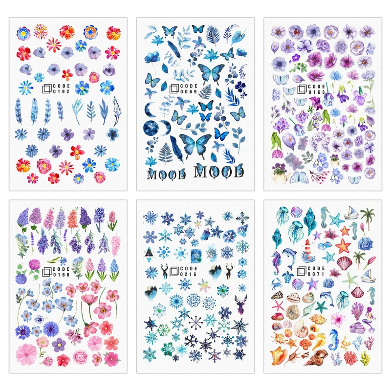 برچسب لنز ناخن مدل Mediumpurple مجموعه 6 عددی