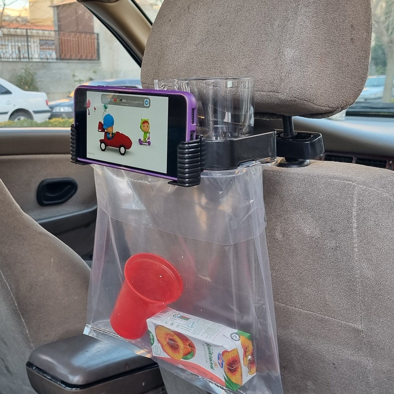 نگهدارنده تلفن همراه و جالیوانی سطل زباله مخصوص خودرو مدل 123