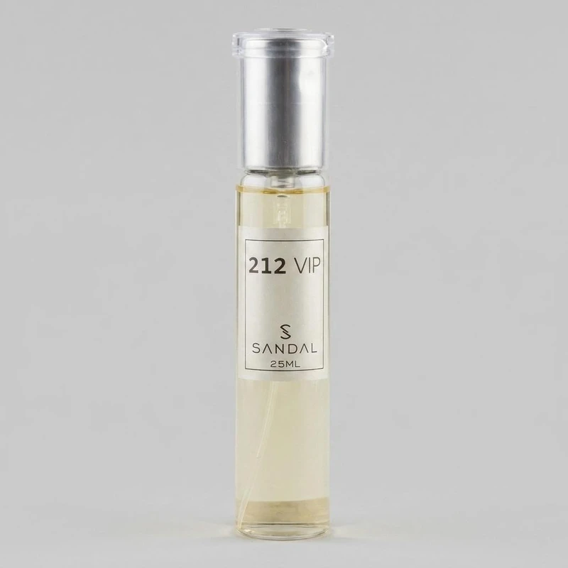 عطر جیبی مردانه صندل مدل 212vip با رایحه تند و خنک حجم 25 میلی‌لیتر