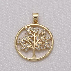 آویز گردنبند طلا 18 عیار زنانه قیراط طرح درخت زندگی کد GH2580