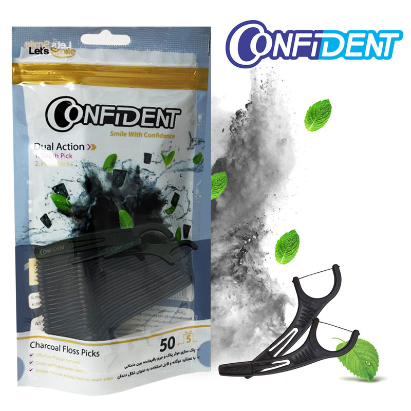 نخ دندان کانفیدنت مدل دوال اکشن بسته 50 عددی