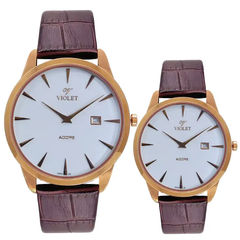 ست ساعت مچی عقربه ای زنانه و مردانه ویولت مدل 0457/2